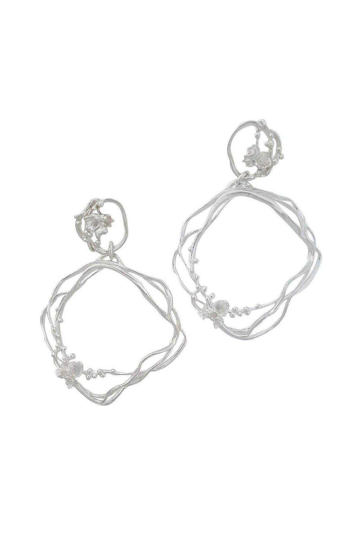 Under the Sea ~ Barnacle Wreath Double-Drop Earrings - Alexandra Mosher Studio Jewellery Bermuda Fine