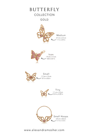 Butterfly ~ Medium Inline Necklace in Gold