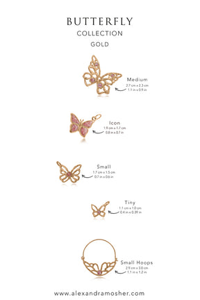 Butterfly ~ Small Inline Bracelet in Gold